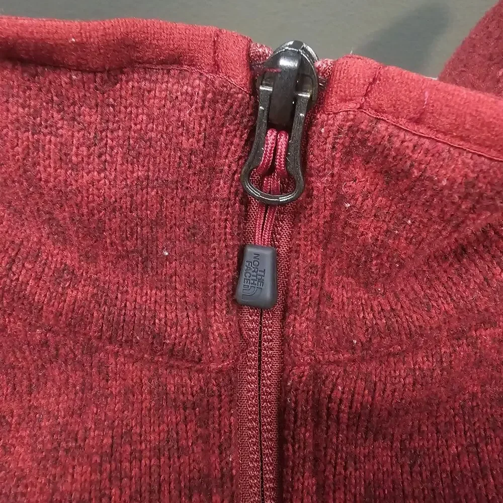 The North Face Jacket Large Red Gordon Lyons 1/4 Zip Fleece Outdoors Preppy